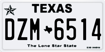 TX license plate DZM6514