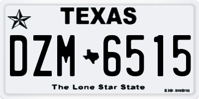 TX license plate DZM6515