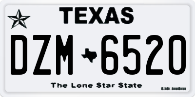 TX license plate DZM6520