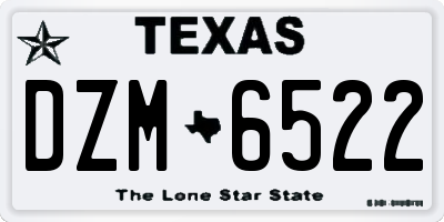 TX license plate DZM6522