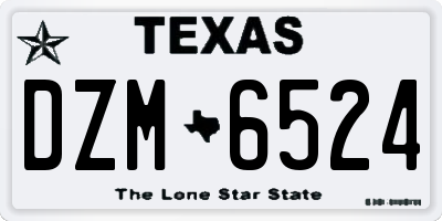 TX license plate DZM6524