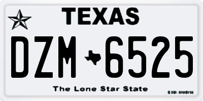 TX license plate DZM6525