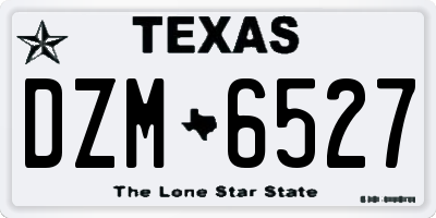 TX license plate DZM6527