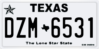 TX license plate DZM6531