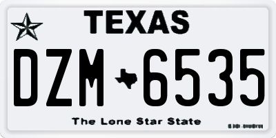 TX license plate DZM6535