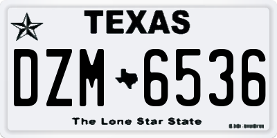 TX license plate DZM6536
