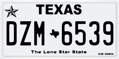 TX license plate DZM6539