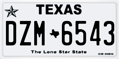 TX license plate DZM6543