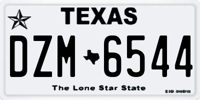 TX license plate DZM6544