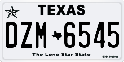 TX license plate DZM6545