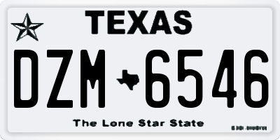TX license plate DZM6546