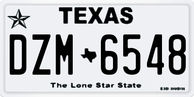 TX license plate DZM6548