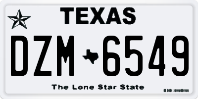 TX license plate DZM6549