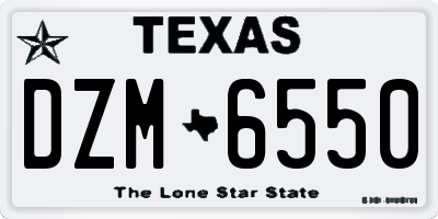 TX license plate DZM6550