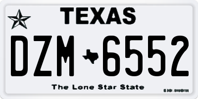 TX license plate DZM6552