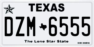 TX license plate DZM6555