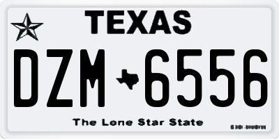 TX license plate DZM6556
