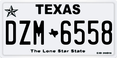 TX license plate DZM6558