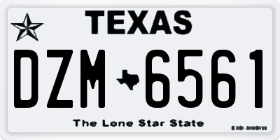 TX license plate DZM6561