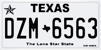 TX license plate DZM6563