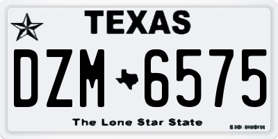 TX license plate DZM6575