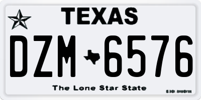 TX license plate DZM6576