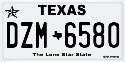 TX license plate DZM6580