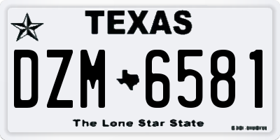 TX license plate DZM6581
