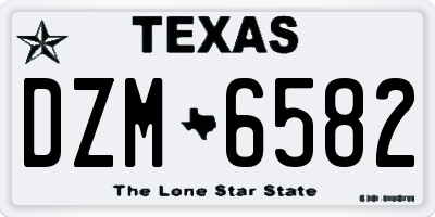 TX license plate DZM6582