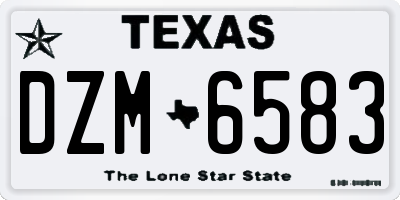 TX license plate DZM6583