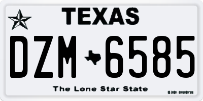 TX license plate DZM6585