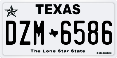 TX license plate DZM6586