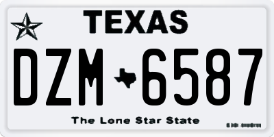 TX license plate DZM6587