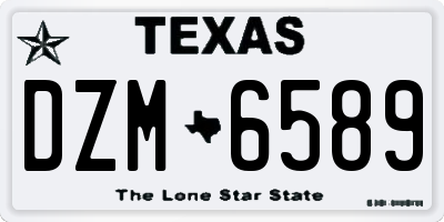 TX license plate DZM6589