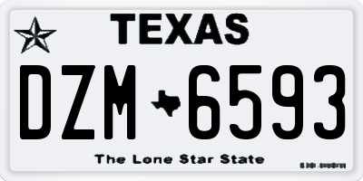 TX license plate DZM6593