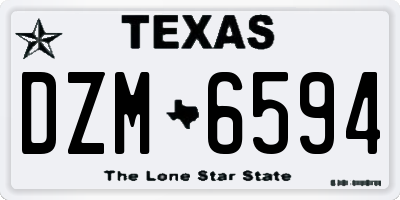TX license plate DZM6594