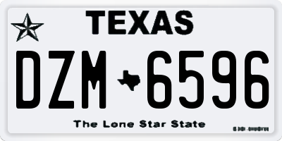 TX license plate DZM6596