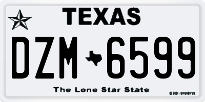 TX license plate DZM6599