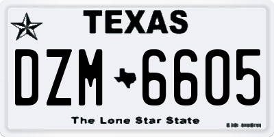 TX license plate DZM6605