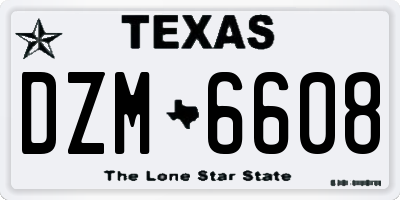 TX license plate DZM6608