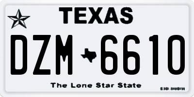TX license plate DZM6610
