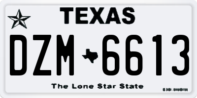 TX license plate DZM6613