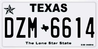 TX license plate DZM6614