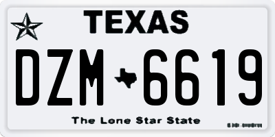 TX license plate DZM6619