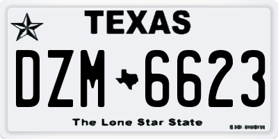 TX license plate DZM6623