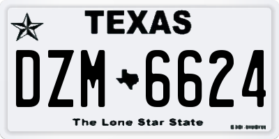 TX license plate DZM6624