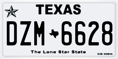 TX license plate DZM6628