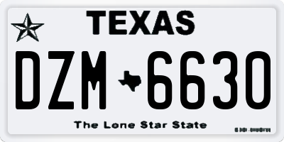 TX license plate DZM6630