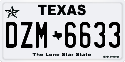 TX license plate DZM6633