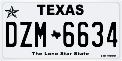 TX license plate DZM6634